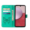 For Samsung Galaxy A24 4G Embossed Butterfly Leather Phone Case(Green)