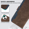 For Samsung Galaxy A56 5G ABEEL Color Block Magnetic RFID Leather Phone Case(Brown-Blue)