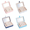 MSY789-12 Portable PU Simple Earrings Rings Multi-Function Jewelry Storage Box(Sky Blue)