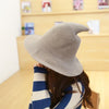 Halloween Personality Wizard Steeple Great Brim Wool Cap(Dark Grey)