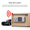 Small Steel Security Safe Box - Digital Keypad - Wall Mount - Gold