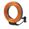 Circular LED Flash Light with 48 LED Lights & 6 Adapter Rings(49mm/52mm/55mm/58mm/62mm/67mm) for Macro Lens(Orange)