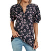 Women V-neck Loose Short-sleeved Printed T-shirt Top, Size: XL(Cherry Blossom)