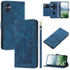 For Samsung Galaxy A05 Tulips Embossed Leather Phone Case with Lanyard(Blue)