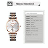 SKMEI 9198 Simple Roman Numeral Dial Metal Belt Quartz Watch for Couples(Rose Gold Black Men)