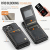 For iPhone 15 Pro Max AutSpace A12 MagSafe Magnetic RFID Card Bag Phone Case(Black)
