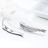 Sterling Silver Retro Style Female Earrings Simple Feather Earrings