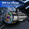 3USB+2PD 75W Dual Line Car Mobile Phone Fast Charging Charger(Black)
