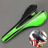 TOSEEK Road Bike Carbon Fiber Seat Bicycle Hollow Seat Saddle, 3K Texture + Light (Green)