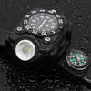 Outdoor LED Flashlight Wrist Watch With Compass Night Running Silicone Lighting Lamp(Black)