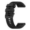 For Garmin Approach S62 22mm Horizontal Texture Silicone Watch Band with Removal Tool(Black)