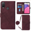 For Alcatel 1L 2021 Crossbody 3D Embossed Flip Leather Phone Case(Wine Red)