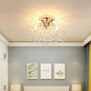 Bedroom Crystal Ceiling Lamp Creative Dandelion Living Room Lamp Dining Room Lamp, Style:Chrome (70x38cm, 8 Heads)(Warm Light)
