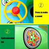 Sunshade and Sunscreen Baby Swimming Ring Car Boat Shape Inflatable Swimming Ring with Horn(Light Blue + Green)