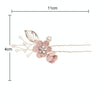 Fashion Flower Hair Combs Headdress Prom Bridal Wedding Hair Accessories Gold Leaves Hair Jewelry Hair Pins(Pink 2 flower)