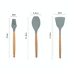 13 in 1 Silicone Wood Handle Heat-resistant Cooking Cutlery Sets Kitchen Tools with Small Container