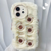 For iPhone 12 Bear Plush Silicone Phone Case(Beige)