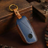 For 2024 BMW X7 Hallmo Cowhide Car Key Protection Cover(Blue)