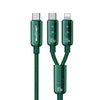 WK WDC-194 Pioneer Series 2 in 1 65W USB-C/Type-C to USB-C/Type-C+8 Pin Fast Charging Data Cable, Length: 1m(Green)