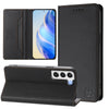 For Samsung Galaxy S21 FE 5G RC01 Dual-Folded Magnetic Suction RFID Leather Phone Case(Black)