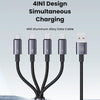 USAMS SJ739 1.2m 4 in 1 Type-C Fast Charging Cable(Titanium Gray)