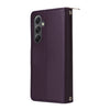 For Samsung Galaxy A34 Nine-card Slots Zipper Wallet Bag Leather Phone Case(Dark Purple)
