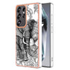 For Samsung Galaxy S25 Ultra 5G Electroplating Marble Dual-side IMD Phone Case(Totem Elephant)