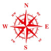 D-336 Car Compass Graphic Sticker Hood Car Body Universal Sticker(Red)