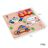 2 PCS Wood Blocks Cutting or Stringing Cube Puzzle Early Education Intelligence Toys For Children(Transportation-Stringing)