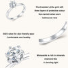 MSR006 Sterling Silver S925 Six Claw Moissanite Ring White Gold Plated Jewellery, Size: No.8