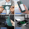 For iPhone 15 Pro Max DG.MING MAGKING-K2 Series MagSafe RFID Card Bag Detachable Phone Case(Green)