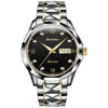 JIN SHI DUN 8813 Fashion Waterproof Luminous Automatic Mechanical Watch, Style:Men(Silver Gold Black)