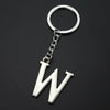 Double-Sided Three-Dimensional Plating Alphabet Keychain, Style: W