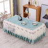 Simple Fabric Lace Rectangular Tablecloth, Size: 60x120cm(Italian Velvet Green)