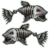 10 PCS Horror Skeleton Shark Fishing Daren Cover Scratch Reflective Waterproof Personality Body Sticker 15*6cm