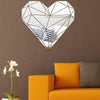 27pcs /Set Acrylic Heart Shaped Mirror Wall Stickers Home Decoration Soft Mirror(Gold)