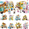 LELE BROTHER Children Assembling Mini City Street Scene Building Blocks, Style: 8613-2 Octopus Dumpling Car
