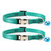 Reflective Cat Collar x2, Green, XS 19-30cm, with Bell
