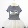 Dog Summer Dress, Breathable Striped Skirt, Black, Size L