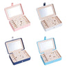 MSY789-12 Portable PU Simple Earrings Rings Multi-Function Jewelry Storage Box(Dark Blue)