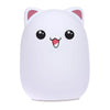 Color Change Cat Shape USB Rechargeable LED Silicone Soft Nightlight (Pink)