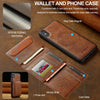 For iPhone XR LC.IMEEKE L5 Series Detachable RFID Card Bag Magsafe Phone Case(Brown)