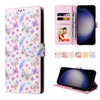 For Samsung Galaxy S25 5G Bronzing Painting RFID Leather Phone Case(Pansies)