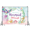 120 x 80cm Mermaid Happy Birthday Photography Background Cloth(12010125)