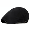 Cotton Solid Color Retro Style Cap Front Cap(Black)