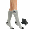 3-speed Temperature Regulation Electric Heating Socks Long Tube Warm Socks  With Battery Box Gray