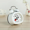 Children Cute Alarm Clock Students Bedside Metal Bell Clock(Red)