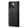 For Xiaomi Redmi K70/K70 Pro Denim Texture Casual Style Horizontal Flip Leather Case(Black)