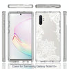 For Samsung Galaxy Note10+ PC+TPU Transparent Painted Phone Case(White Flower)