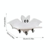 Cartoon Bat Shape Wooden Wall Mount Storage Rack Key Holder 35x17cm(White)